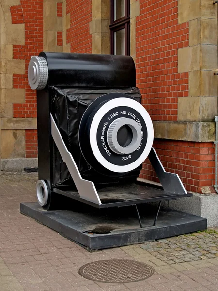 Gdansk, Polonya eski fotoğraf makinesi için anıt