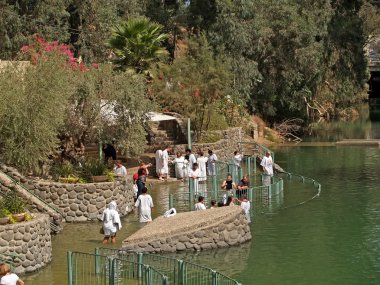 Israel Place for ablution in holy waters of the Jordan River - Yordanit clipart