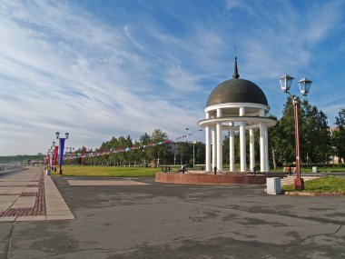 Petrozavodsk. Petrovsky rotunda on Lake Onega Embankment clipart