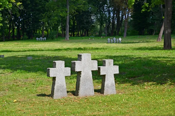 Kaliningrad. Crosses on the International memorial cemetery of v — Stock Photo, Image