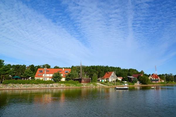 View of the settlement Fishing from the Curonian Bay, the Kalini — Stock Photo, Image