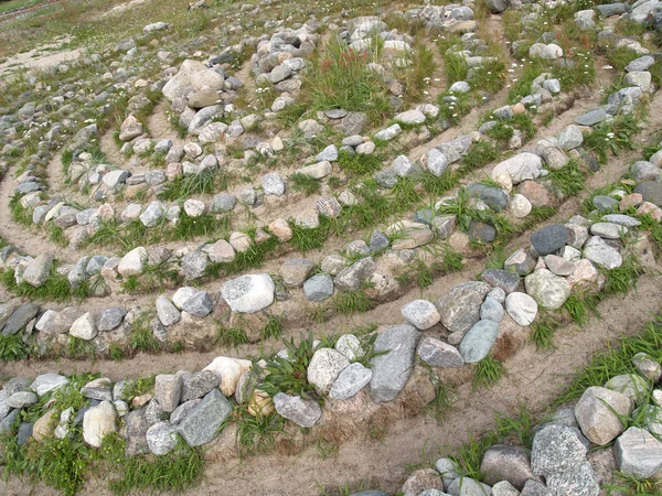 Steinlabyrinth auf der großen Insel Solovki, Russland — Stockfoto