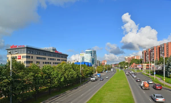 Калінінград. вид на Московський проспект — стокове фото