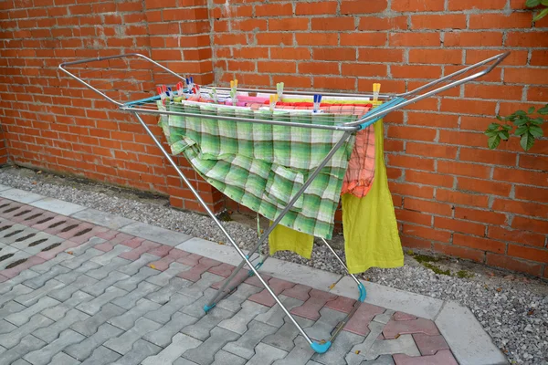 Washed clothes on the dryer — Stock Photo, Image