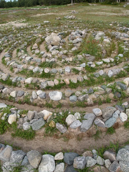 Steinlabyrinth auf der großen Insel Solovki — Stockfoto