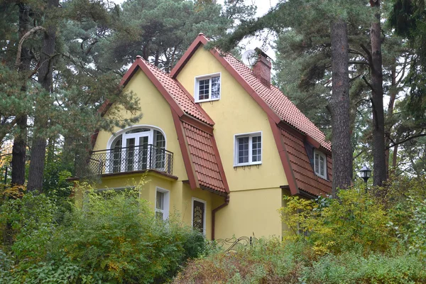 Casa de campo na floresta de pinheiros — Stockfoto