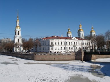 St. petersburg. Nikolsky üzerinde bir deniz katedral bak