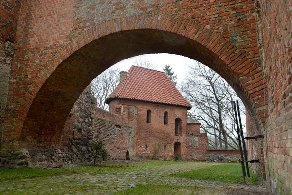 Fragment obranná zeď zámku reshel, Polsko — Stock fotografie