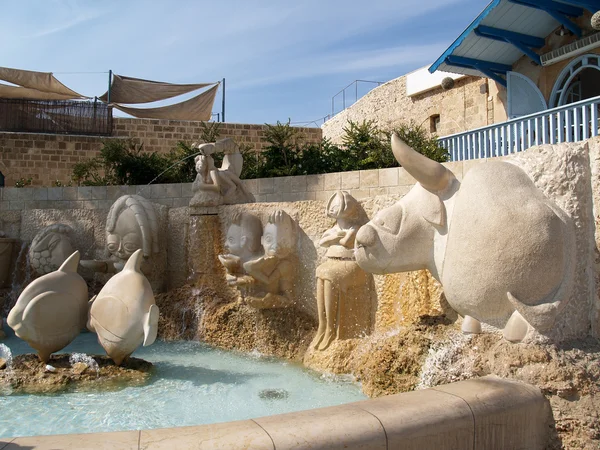 Zodiaque signe fragment de fontaine. Yaffo, Israël — Photo