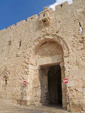 İsrail, Jerusalem. Abbey duvar Dormitsion