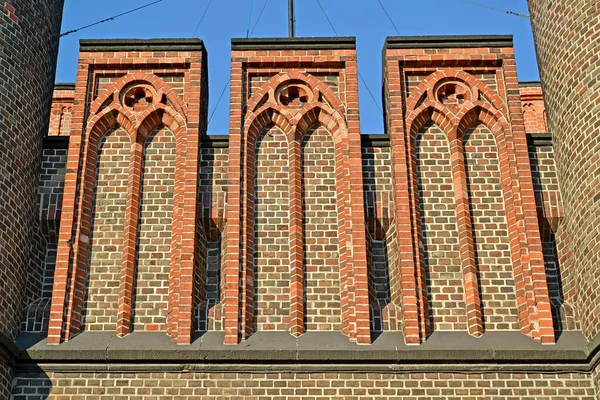 False Gothic Windows Friedrichsburg Gate Blue Sky Kaliningrad — Stock Photo, Image