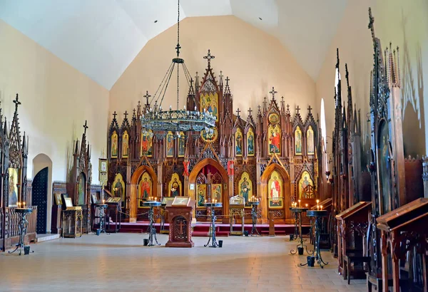 Gotycki Ikonostas Wnętrzu Kościoła Mikołaja Kaliningrad — Zdjęcie stockowe