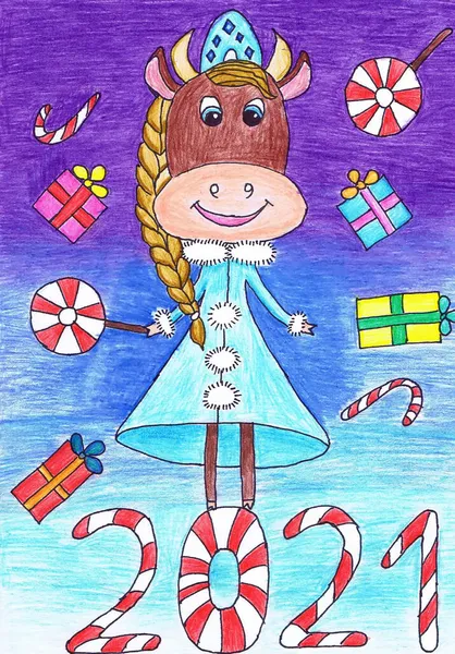 Гоби Костюме Снегурочки 2021 Год Детский Рисунок — стоковое фото