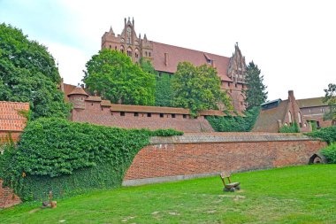 Yüksek Şövalye 'nin Tötonik Düzen Kalesi manzarası. Malbork, Polonya