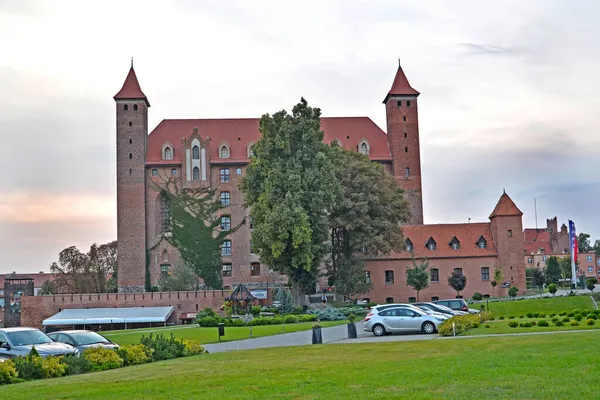 Gnev Lengyelország Augusztus 2018 Kilátás Lovagi Kastély Teutonic Rend Alkonyatkor — Stock Fotó