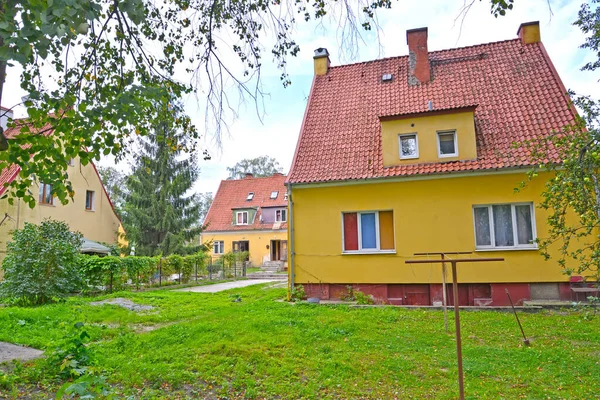 Deutschland Gebaute Wohngebäude Guryevsk Gebiet Kaliningrad Stockbild