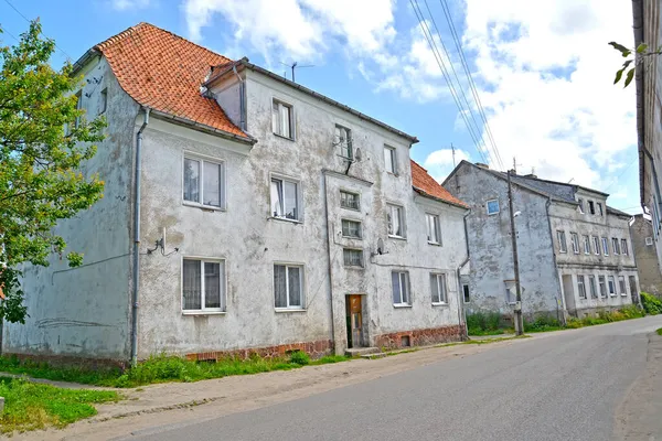 Antigos Edifícios Residenciais Construídos Zavodskaya Street Polessk Região Kaliningrado — Fotografia de Stock