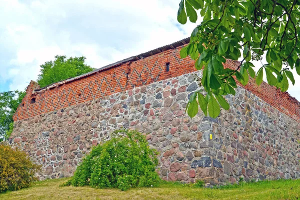 Frammento Angolare Del Muro Della Fortezza Friedland Xiv Secolo Pravdinsk — Foto Stock