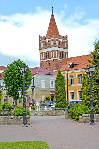 Pravdinsk Russia June 2015 Square 50Th Anniversary Victory Tower Church — 图库照片