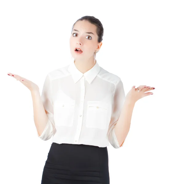 Woman in business style surprised Stock Image