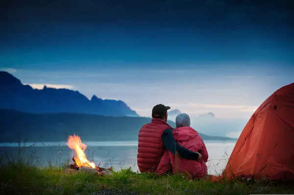 Couple de camping — Photo
