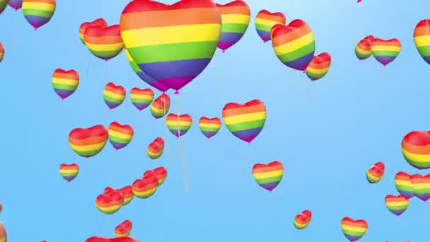 Globos de arco iris — Vídeos de Stock