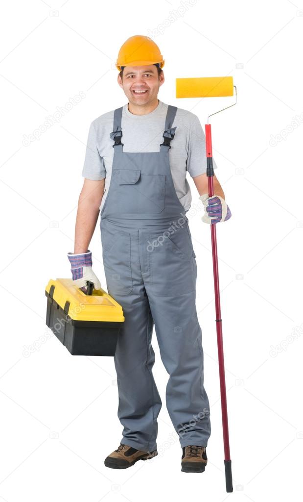 Home repair man isolated