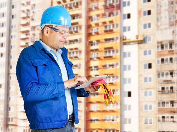 Foreman with blueprints — Stock Photo, Image