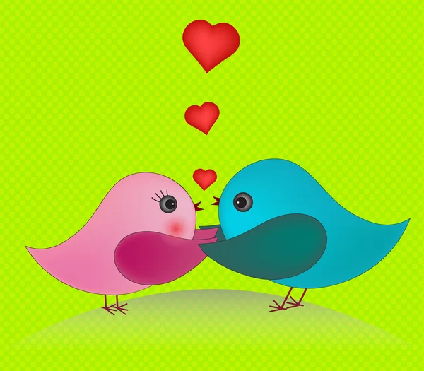 Dva ptáci v lásce — Stockový vektor