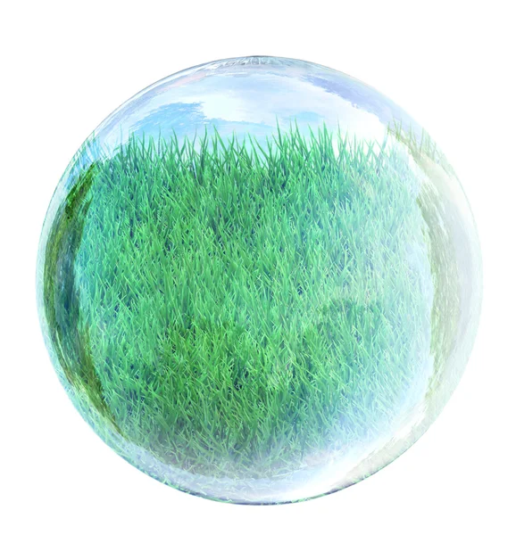 Cam balon içinde çimen — Stok fotoğraf