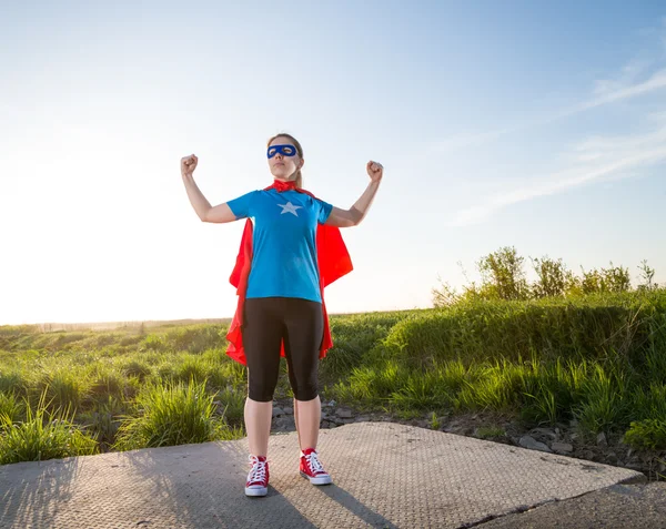 Girl super hero — Stock Photo, Image