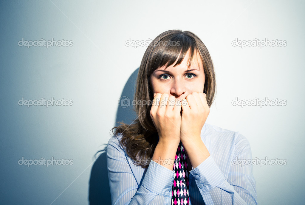 girl stressed and frightened
