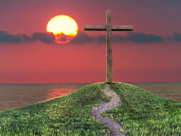 Krzyż Wzgórzu Koncepcji Zbawienia — Zdjęcie stockowe