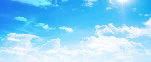 Panorama Blue Sky Clouds Sunny Day Clouds — Stock Photo, Image