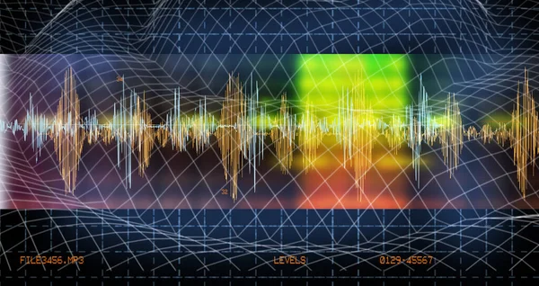 Ses Dalgası Bilimsel Teknoloji Arka Planı Ses Tanıma Kavramı Örnekleme — Stok fotoğraf