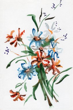 Suluboya resimlerdeki çiçeklerin renkleri