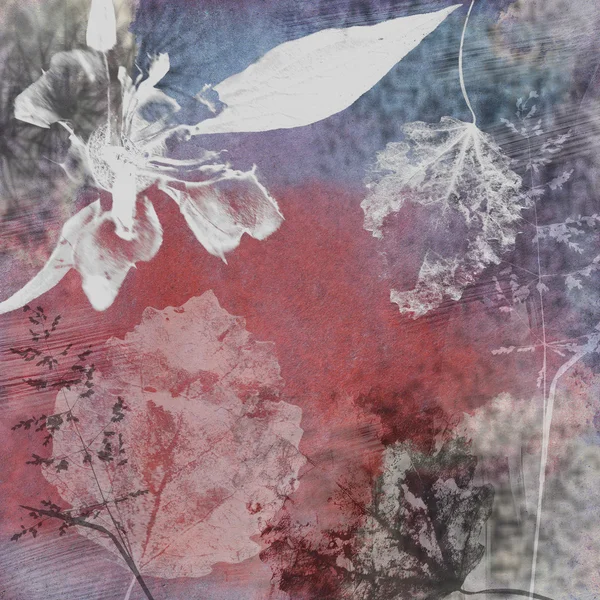 青とワイト島のグランジ花柄の壁紙 — ストック写真