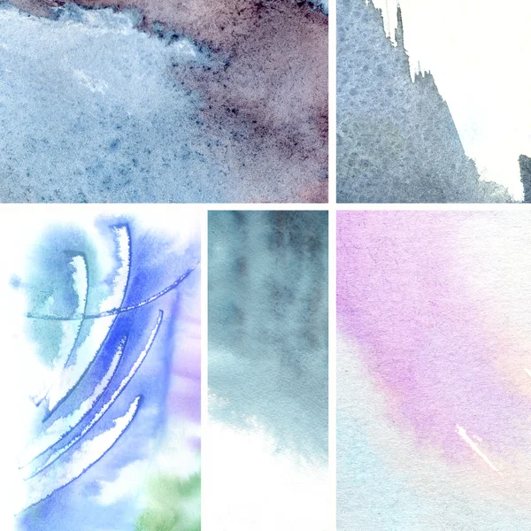 Set of watercolor abstract hand painted backgrounds — Stock Photo, Image