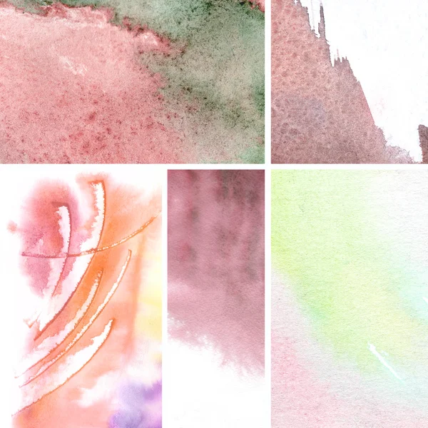 Set di acquerello astratto sfondi dipinti a mano — Foto Stock