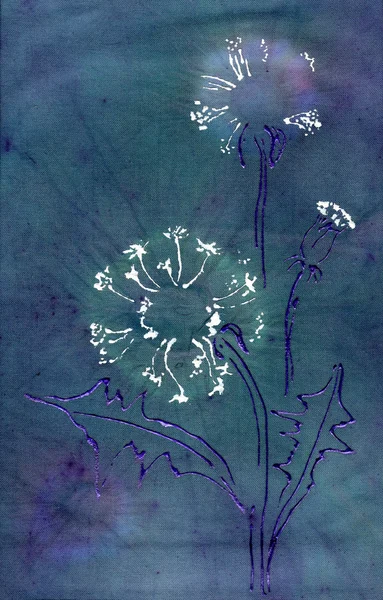 Grunge πολύχρωμο υφή με λουλούδια — Φωτογραφία Αρχείου