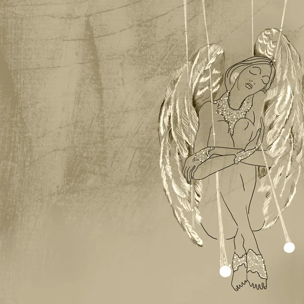 Angel on a swing — Stock Photo, Image