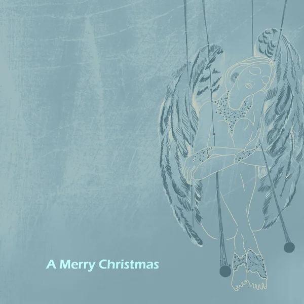 Angel on a swing for Christmas — Stock Photo, Image