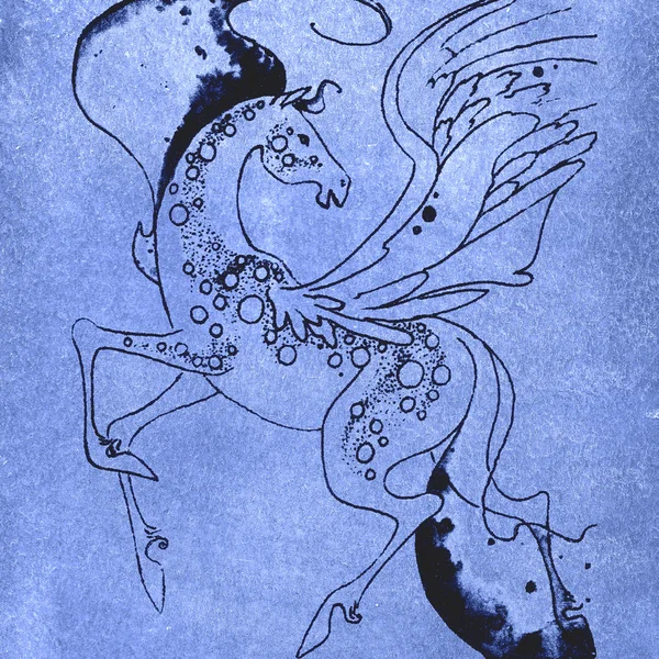 Pegasus in blue — Stock Photo, Image
