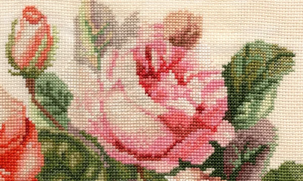 Détail broderie de fleurs — Photo