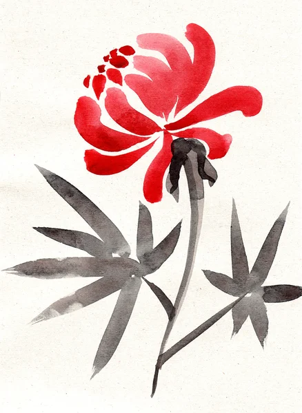 Chiński obraz kwiat wersja — Zdjęcie stockowe