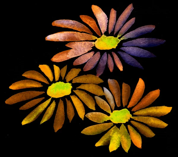 Ładny tle kwiatów. akwarela Mak — Zdjęcie stockowe