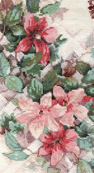 Détail broderie de fleurs — Photo