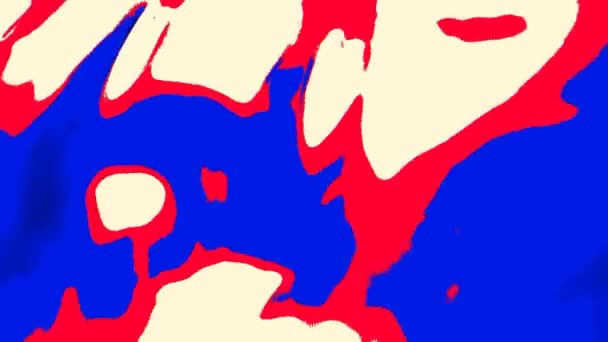 Красные Синие Пятна Эффектом Сбой Перемещаются Случайным Образом Через Рамку — стоковое видео