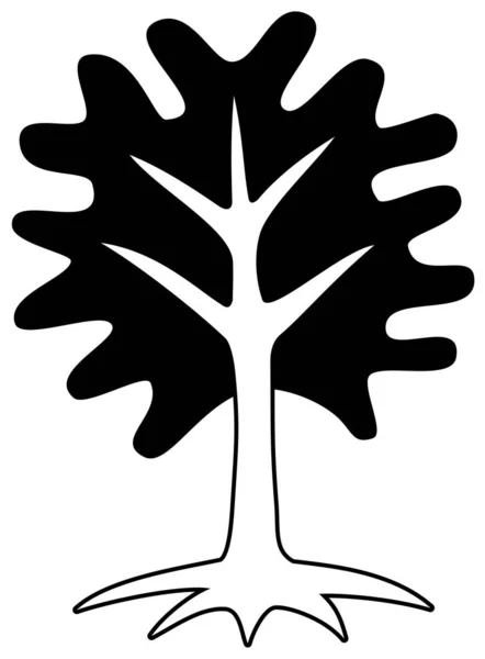 Árbol Vida Blanco Negro Símbolo Ecología Crecimiento Sostenibilidad Desarrollo Gráficos — Vector de stock