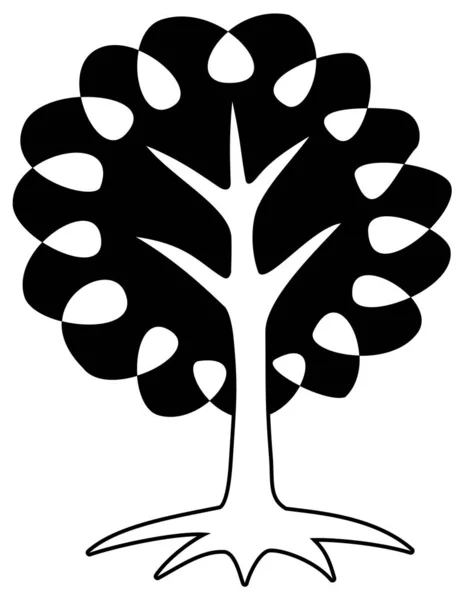 Árbol Vida Blanco Negro Símbolo Ecología Crecimiento Sostenibilidad Desarrollo Gráficos — Vector de stock